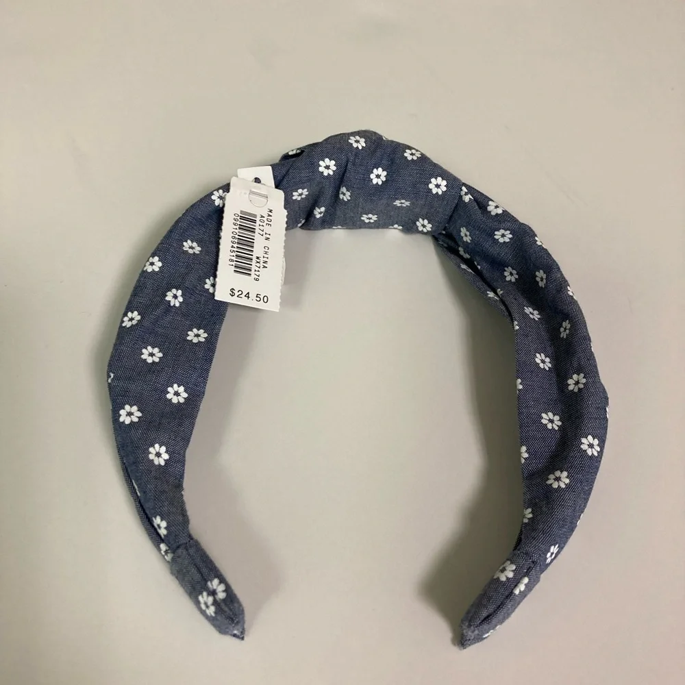 Crewcuts Headband flower daisy with denim (NEW)